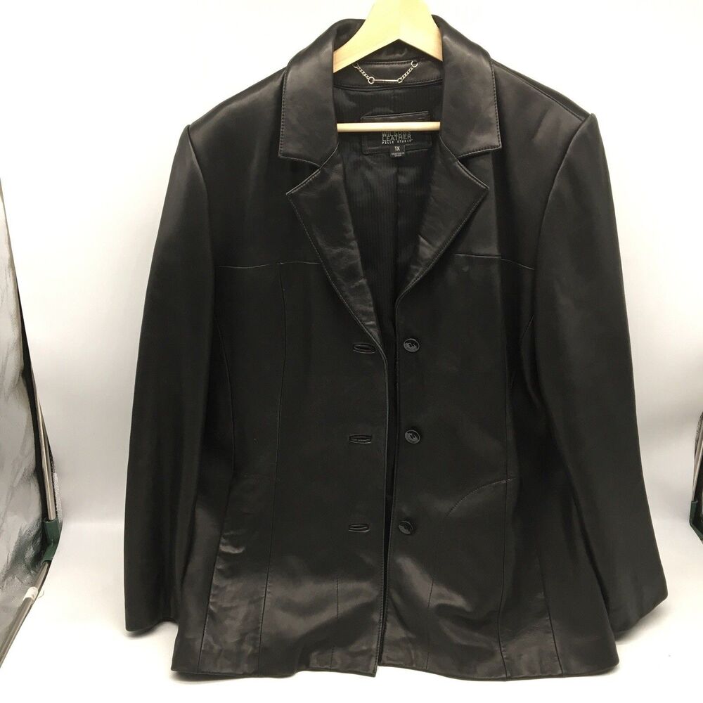 Wilson's Leather Pelle Studio Italian Leather Jacket 1X Women's 3 Button Blazer